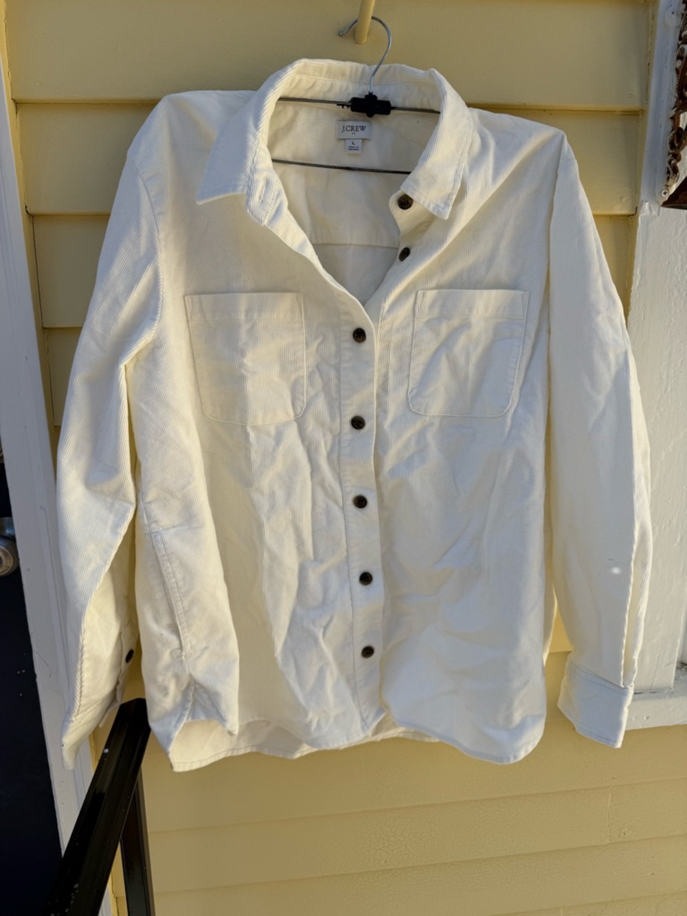 J. Crew women’s corduroy ivory Long-Sleeve Button-Down Shirt
